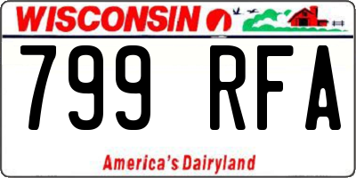 WI license plate 799RFA