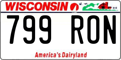 WI license plate 799RON