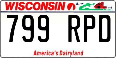 WI license plate 799RPD