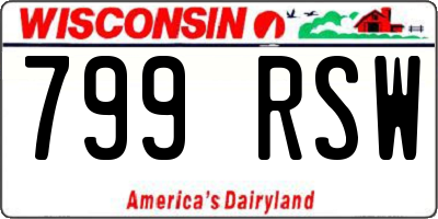WI license plate 799RSW