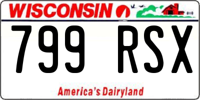WI license plate 799RSX