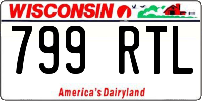 WI license plate 799RTL
