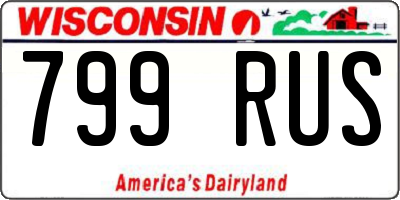 WI license plate 799RUS