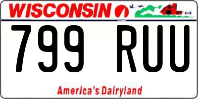 WI license plate 799RUU