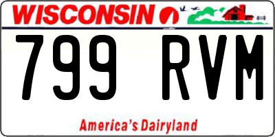 WI license plate 799RVM