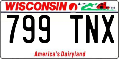 WI license plate 799TNX