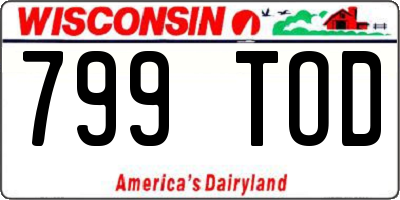 WI license plate 799TOD
