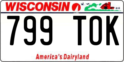 WI license plate 799TOK