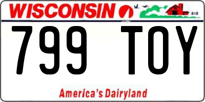 WI license plate 799TOY