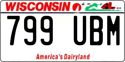WI license plate 799UBM