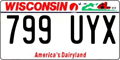 WI license plate 799UYX