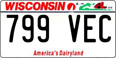 WI license plate 799VEC