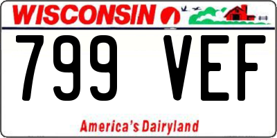 WI license plate 799VEF