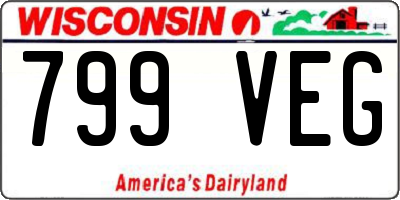WI license plate 799VEG