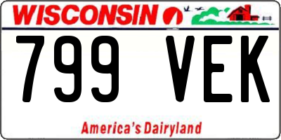 WI license plate 799VEK