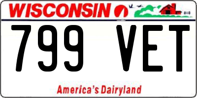 WI license plate 799VET