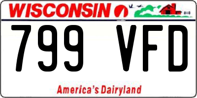 WI license plate 799VFD