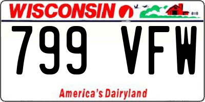 WI license plate 799VFW