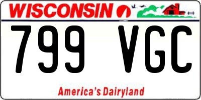 WI license plate 799VGC