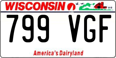 WI license plate 799VGF
