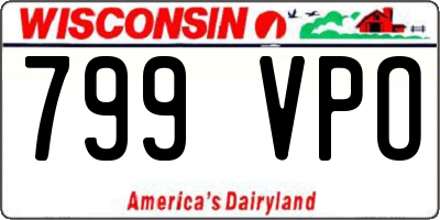 WI license plate 799VPO