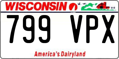 WI license plate 799VPX