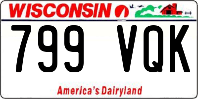 WI license plate 799VQK