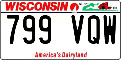 WI license plate 799VQW