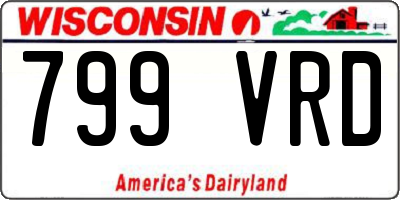 WI license plate 799VRD