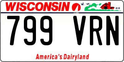 WI license plate 799VRN