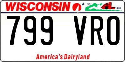 WI license plate 799VRO