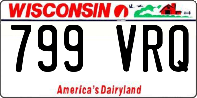 WI license plate 799VRQ