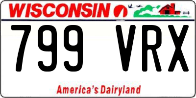WI license plate 799VRX