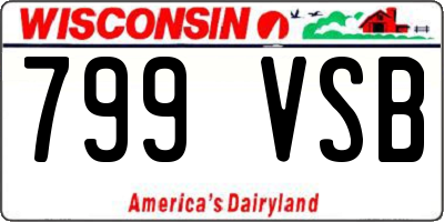 WI license plate 799VSB