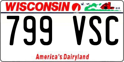 WI license plate 799VSC