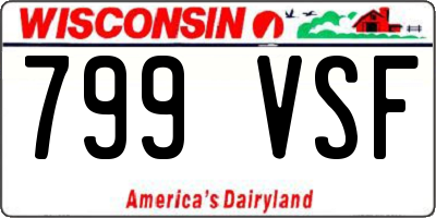 WI license plate 799VSF