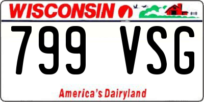 WI license plate 799VSG
