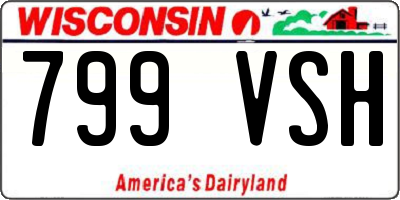 WI license plate 799VSH
