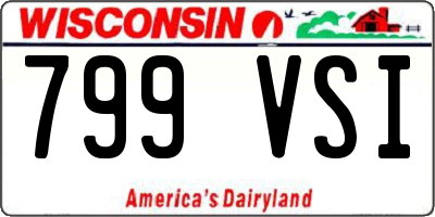 WI license plate 799VSI