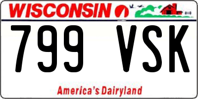 WI license plate 799VSK