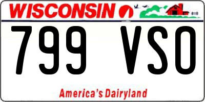 WI license plate 799VSO