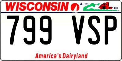 WI license plate 799VSP