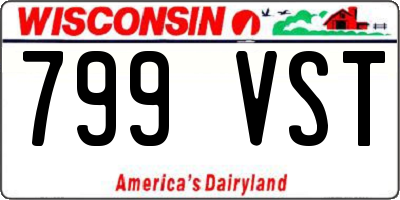 WI license plate 799VST