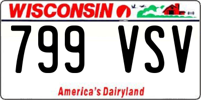 WI license plate 799VSV