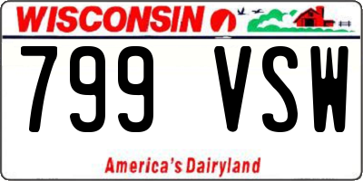WI license plate 799VSW