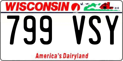 WI license plate 799VSY