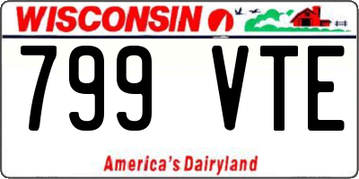 WI license plate 799VTE