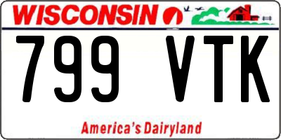 WI license plate 799VTK