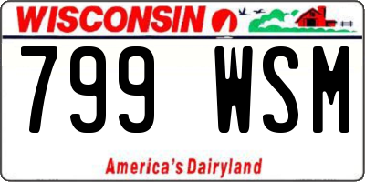 WI license plate 799WSM
