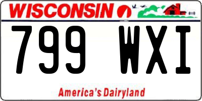 WI license plate 799WXI